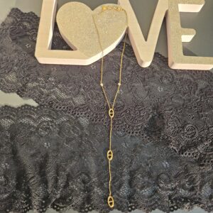 Collier Y maille ovale