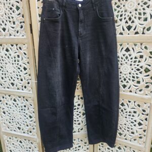 Jeans Barrel noir délavé
