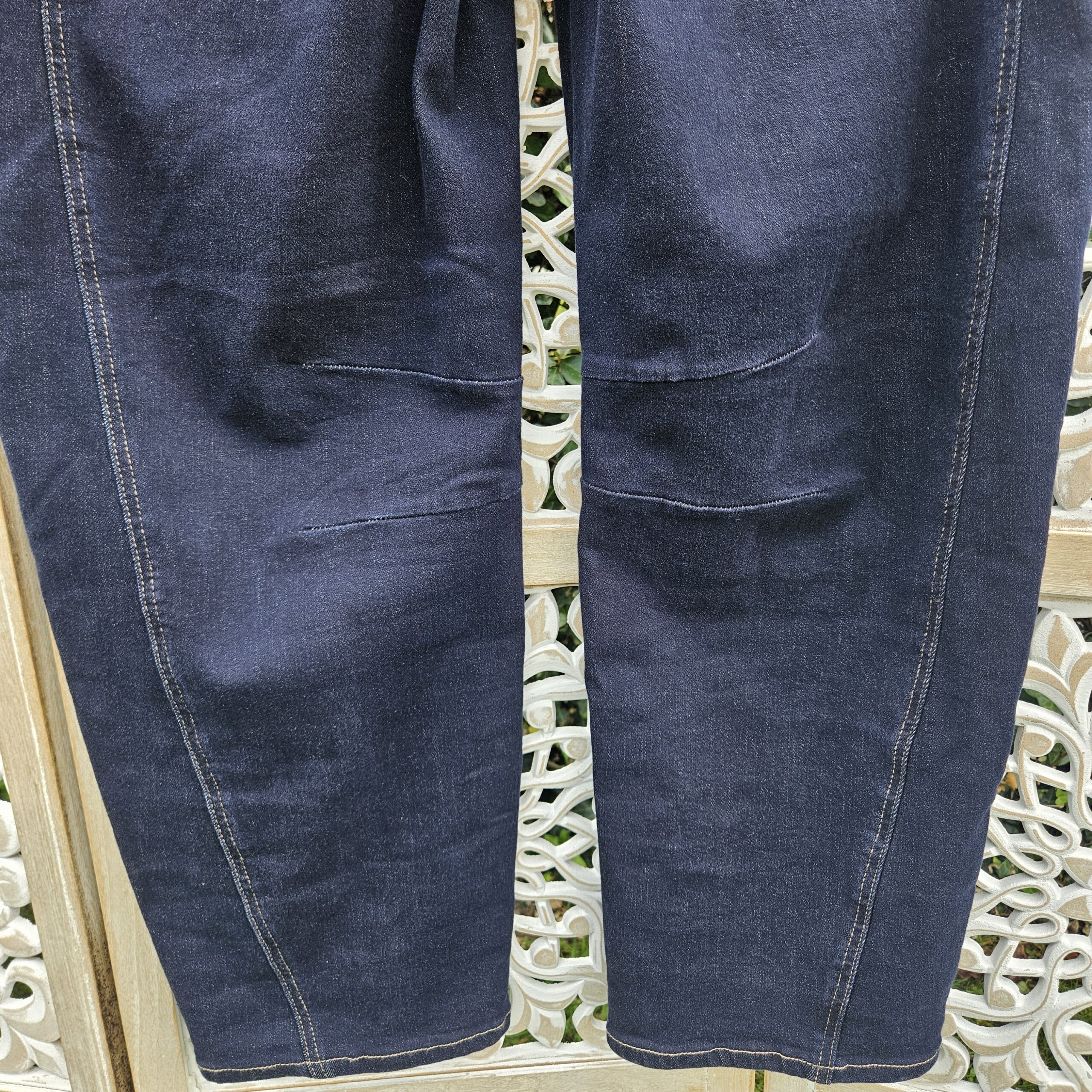 Jeans Barrel bleu brut étoiles cloutées – Image 8