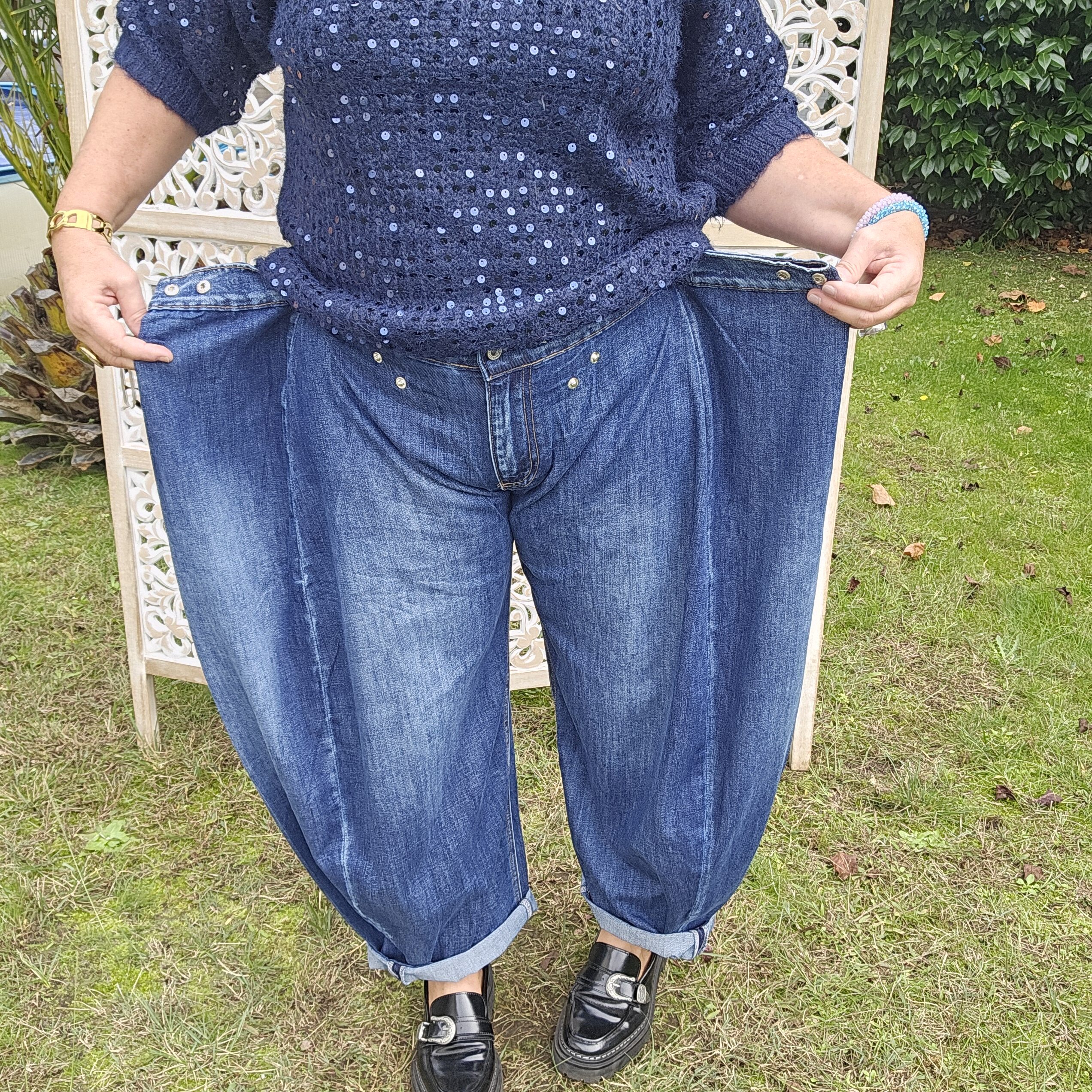 Jeans bleu drapé – Image 6